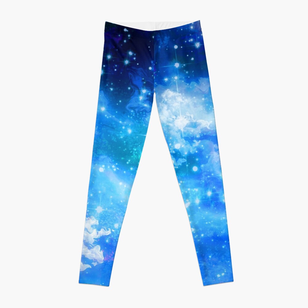 Blue Cloudy Night Sky Leggings