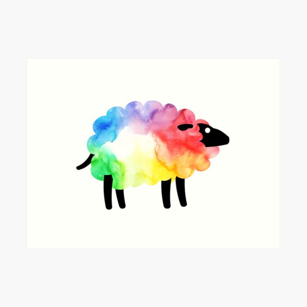 Rainbow Sheep Art Print