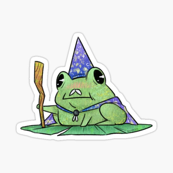 Glitter Wizard Frog Sticker