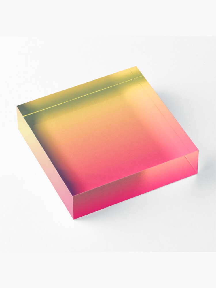 Alternate view of modern chic girly hot pink orange fuschia ombre Acrylic Block
