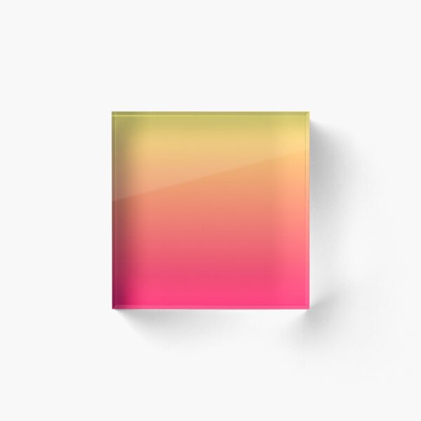 modern chic girly hot pink orange fuschia ombre Acrylic Block
