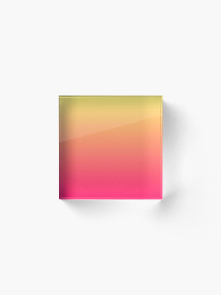 Alternate view of modern chic girly hot pink orange fuschia ombre Acrylic Block