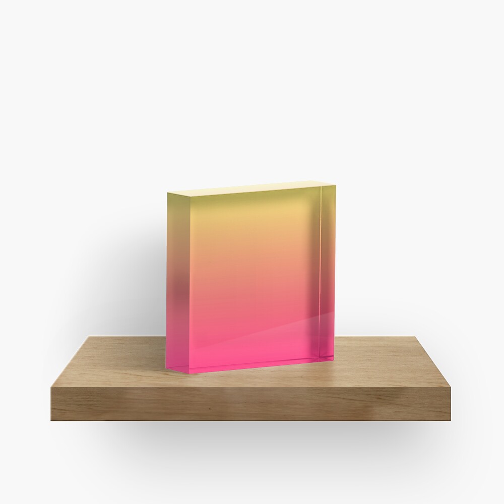 modern chic girly hot pink orange fuschia ombre Acrylic Block