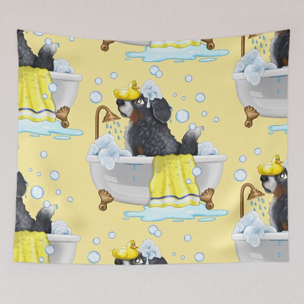 Item preview, Dog in the bath bubble bath designed and sold by ARTemyzz.
