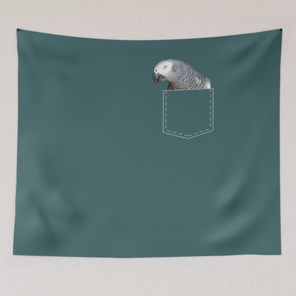 Item preview, African Grey Parrot Pocket Gray Bird Birb designed and sold by BurruKeni.