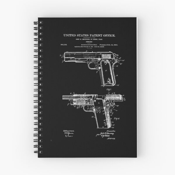Item preview, 1911 Retro Vintage Handgun Diagram Blueprint Pistol 45Acp designed and sold by BurruKeni.