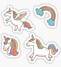 Einhörner und Regenbogen Sticker