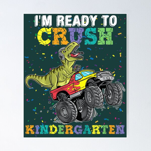 Item preview, Kids I'm Ready To Crush Kindergarten Monster Truck Dinosaur Boys designed and sold by HoteiChiko.