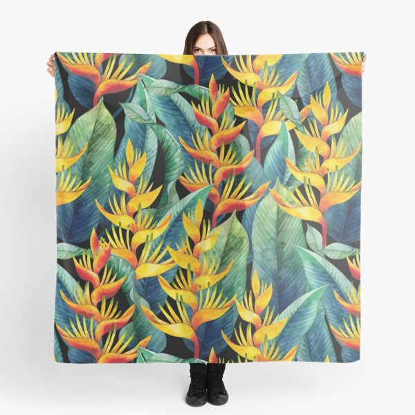 Watercolor heliconia Scarf