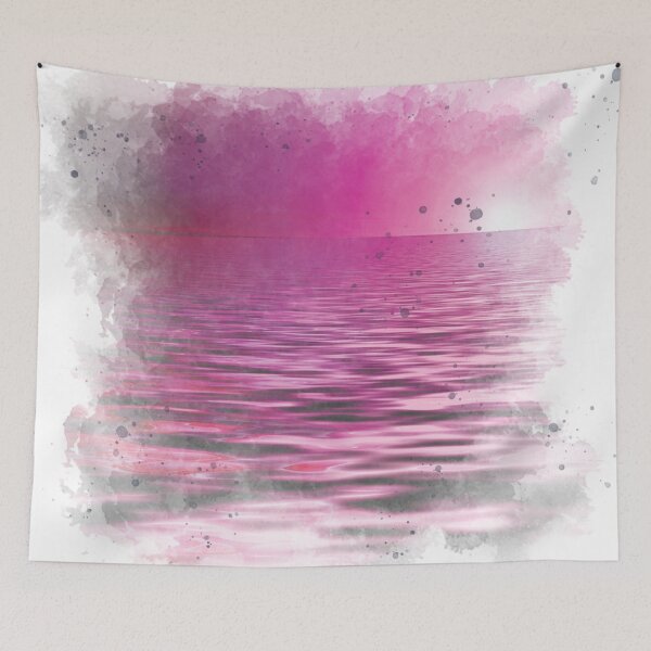 Item preview, Pink Purple Sunset - Watercolor Painting  designed and sold by Unaiza Khalid.