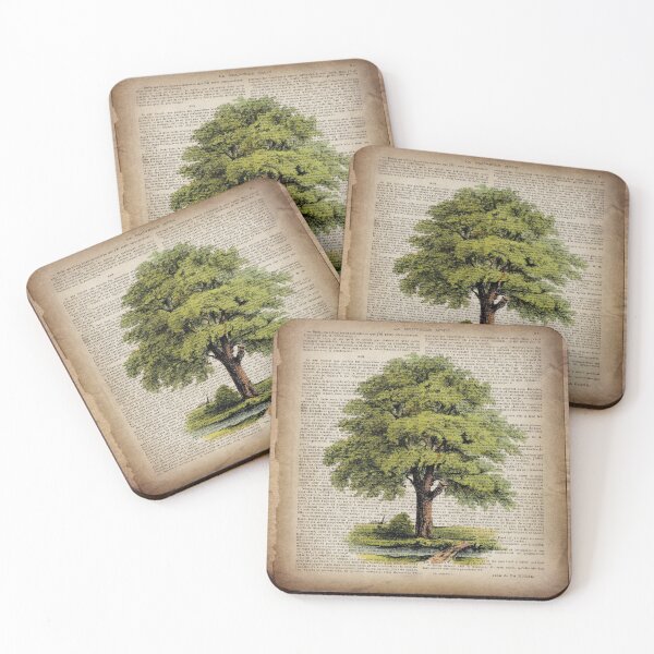 Item preview, 1980s hippie hipster fashion botanical art vintage oak tree designed and sold by LEILA ART SPACE.