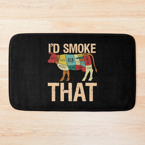 Item preview, I'd Smoke That Cow Beef Funny Chef Butcher Cook BBQ designed and sold by xmjajd.