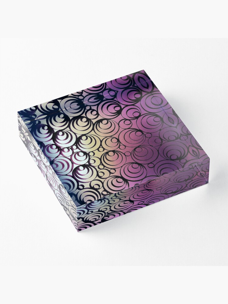 Alternate view of Groovy Circles - Psychedelic Geometric Art Photography Acrylic Block