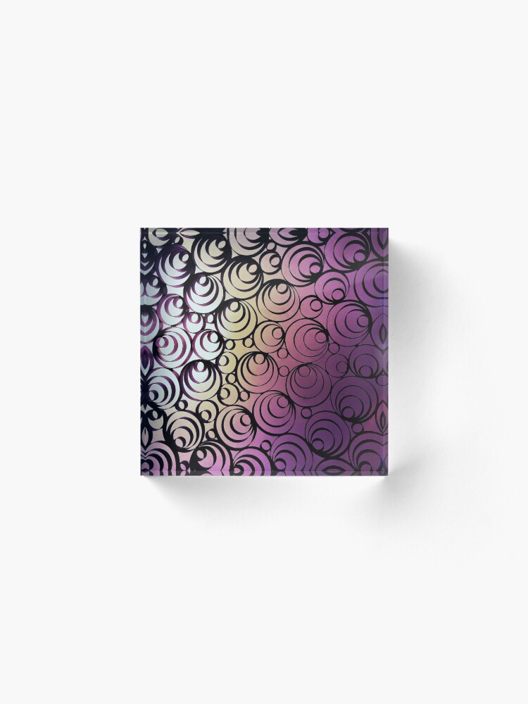 Alternate view of Groovy Circles - Psychedelic Geometric Art Photography Acrylic Block