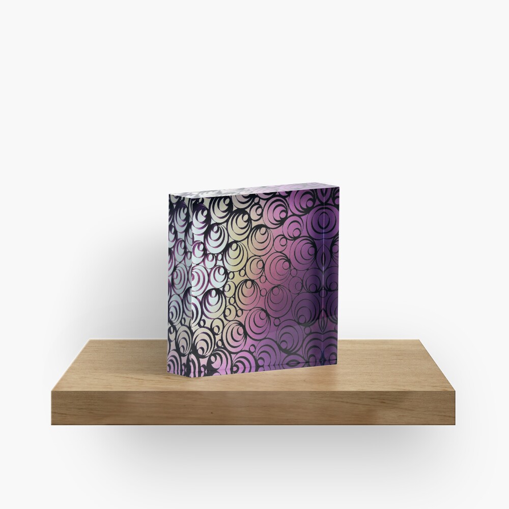Groovy Circles - Psychedelic Geometric Art Photography Acrylic Block