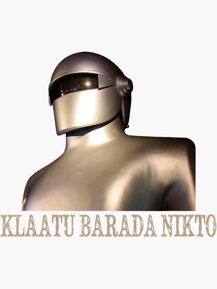 "Klaatu Barada Nikto Robot Sifi" Sticker for Sale by JuroXeko Redbubble