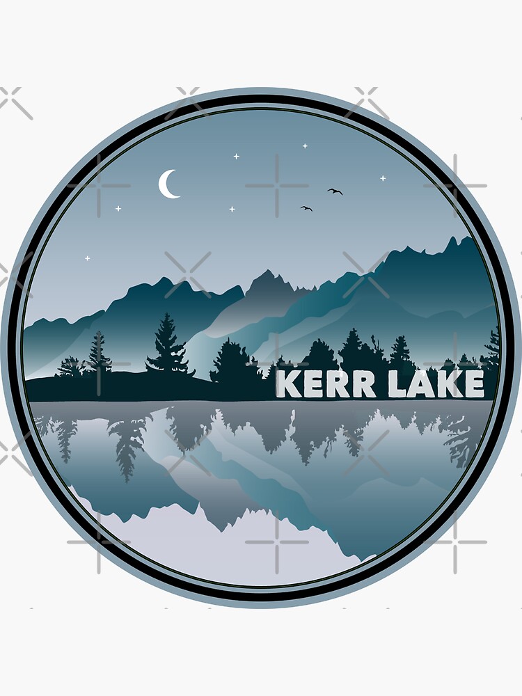 Thumbnail 3 of 3, Sticker, Kerr Lake Virginia North Carolina Reflection designed and sold by esskay.