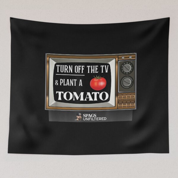 Item preview, Spags Unfiltered - Turn Off the TV and Plant a Tomato T-Shirt designed and sold by Tourane-Navy.
