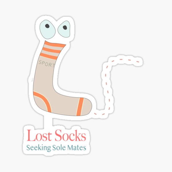 Number Two Light Brown Sock- Lost Socks Seeking Sole Mates Sticker
