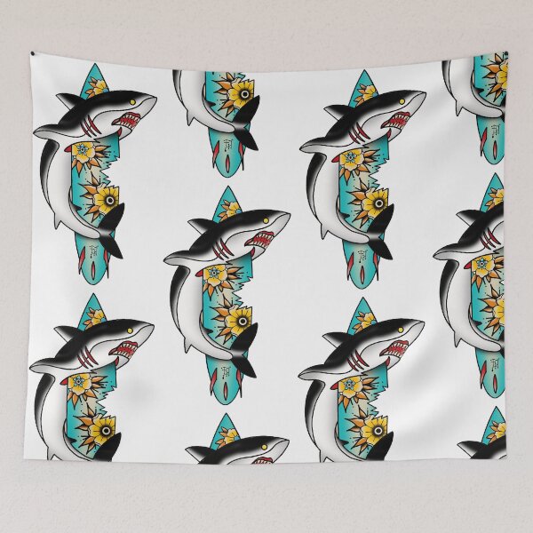 Item preview, Fkj tattoo flash shark designed and sold by franckfkj.