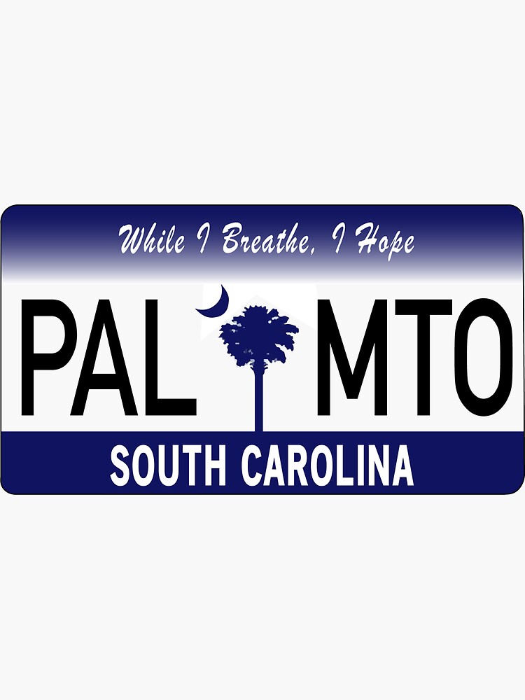 "South Carolina License Plate" Sticker for Sale by freckleangst Redbubble