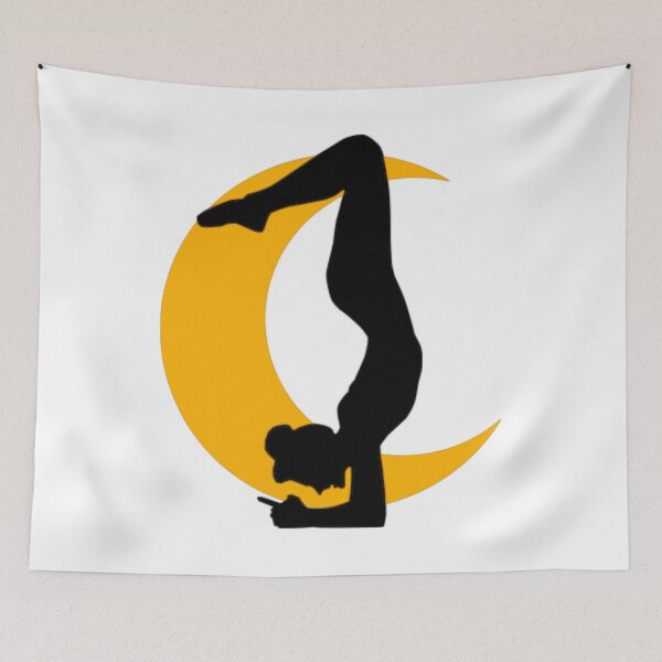 Item preview,  Cute half moon yoga pose art. designed and sold by BEAUTY ⭐⭐⭐⭐⭐.