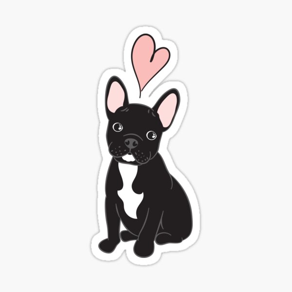 Item preview, LOVE Black Frenchton Boston Terrier French Bulldog Mix 2 designed and sold by Lulupainting.