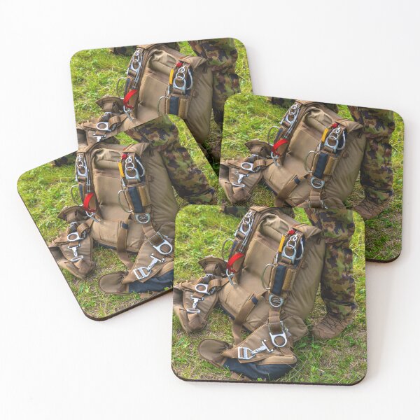 Item preview, Military Parachuter Standing on the Grass with His Parachute designed and sold by Mats Silvan.