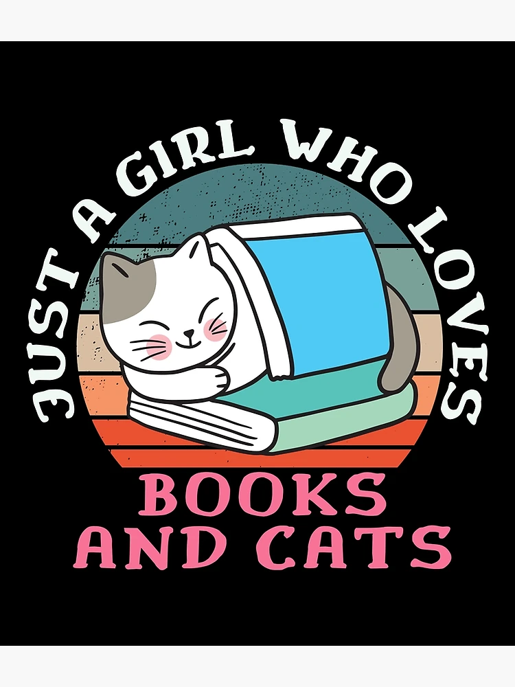 Just A Girl Who Loves Books Fun Nerd Cat Book' Sticker