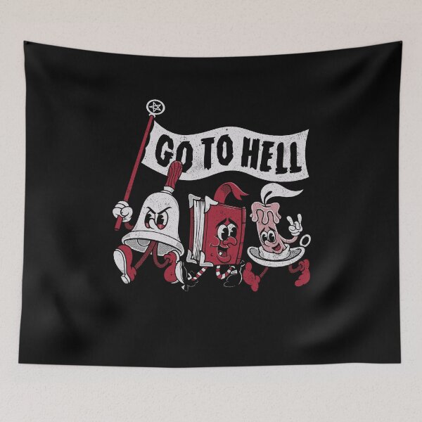Item preview, Go To Hell - Vintage Distressed Creepy Cute Goth Cartoon - Exorcise designed and sold by Nemons.