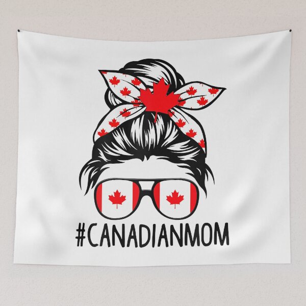Item preview, Canadian Mom Messy Bun Canadian Flag designed and sold by Xtjjae.