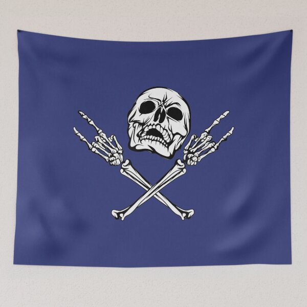 Artikelvorschau, Einzigartiger Skull & Bones Black Death Rock Heavy Metal Headbanger entworfen und verkauft von RoseBinn.