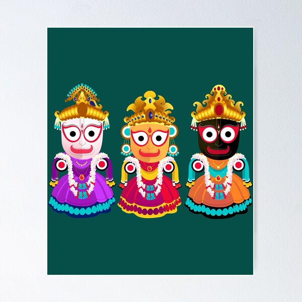 Lord Jagannath, Balabhadra and Subhadra. Orissan God - Ratha Yatra. Vector  Stock Vector - Illustration of icon, jagannath: 149627016