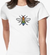 Manchester Bee, Rainbow Edition Women's Fitted T-Shirt