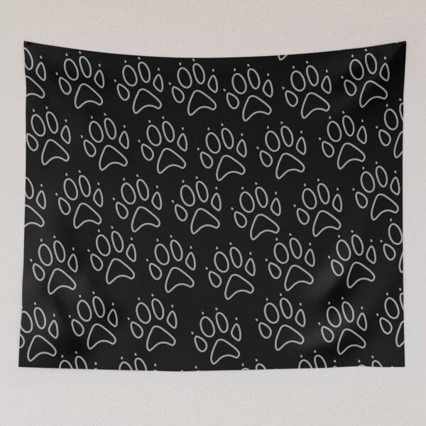 Item preview, Paw prints. Dog paw prints. Outline. Silver, grey, gray. designed and sold by JellyBeenzz.