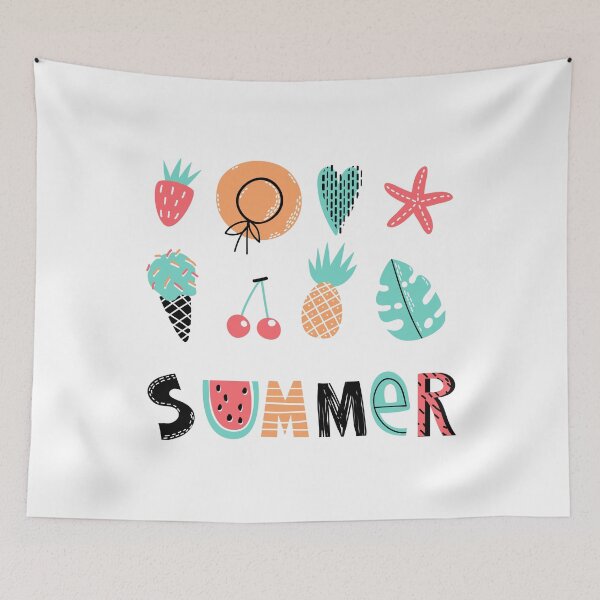 Item preview, Summer Elements Strawberry Hat Heart Star Ice Cream Cherries Pineapple Leaf Watermelon designed and sold by TotalityDesigns.