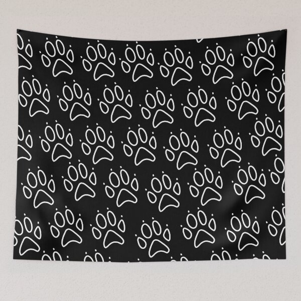 Item preview, Paw prints. Dog paw prints. Outline. White. designed and sold by JellyBeenzz.