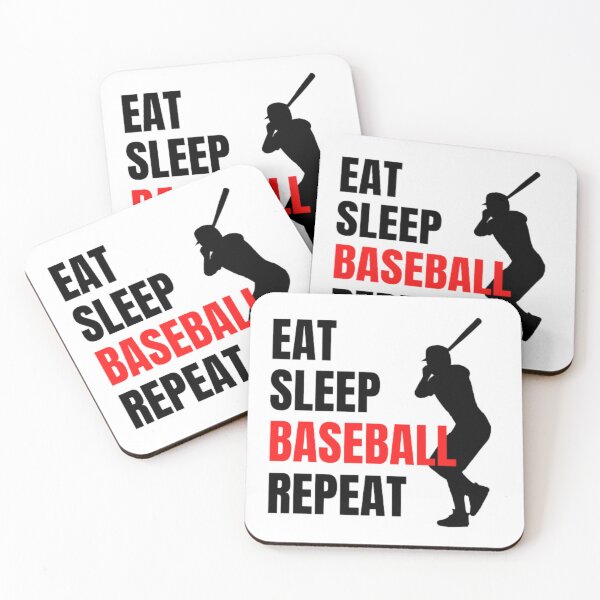 Item preview, Eat Sleep Baseball Repeat - Black Red 1 designed and sold by GymWearDepot.