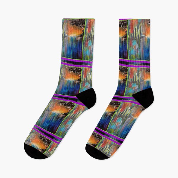 Item preview, Acrylic Painting Gloomy Day City Ocean Scenery Abstract Sunset designed and sold by ClosLineDesigns.