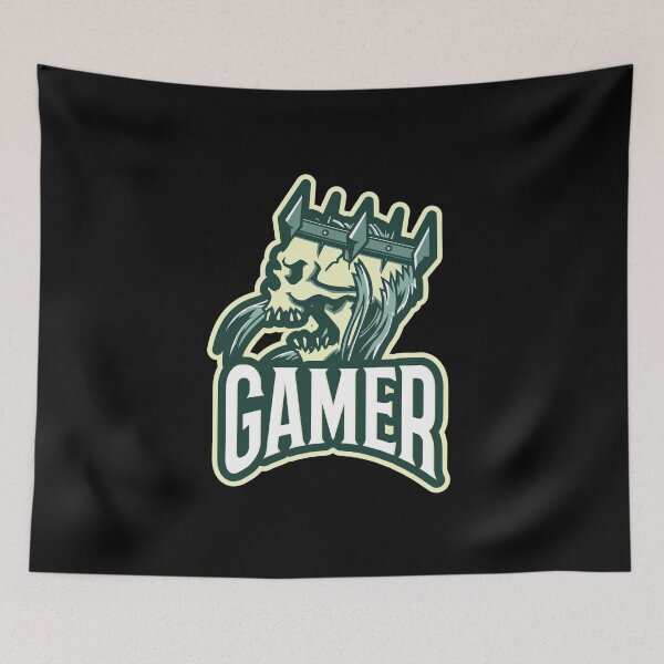 Item preview, Gamer with Crowned King Skull designed and sold by PRIVARSHU.