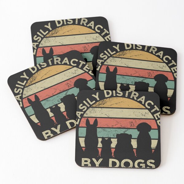 Item preview, Easily Distracted By Dogs Retro Vintage - Funny Dogs designed and sold by AlmosUndrest.