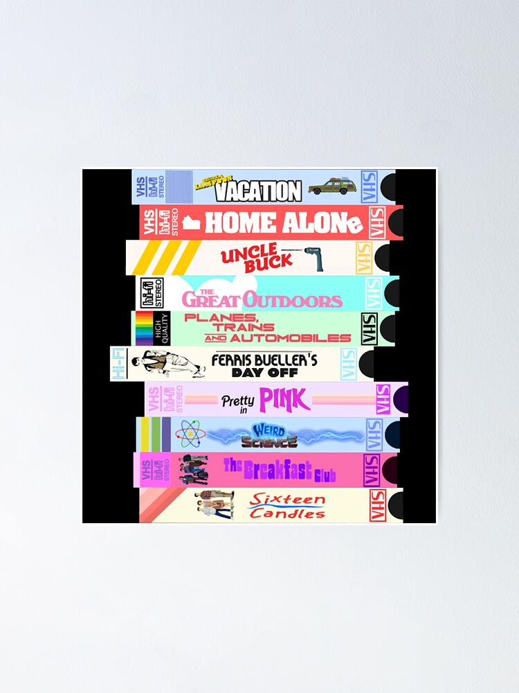"Retro 80s Movies VHS Stack " Poster for Sale by Titannow235 | Redbubble