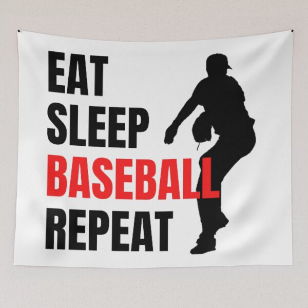 Item preview, Eat Sleep Baseball Repeat - Black Red 2 designed and sold by GymWearDepot.