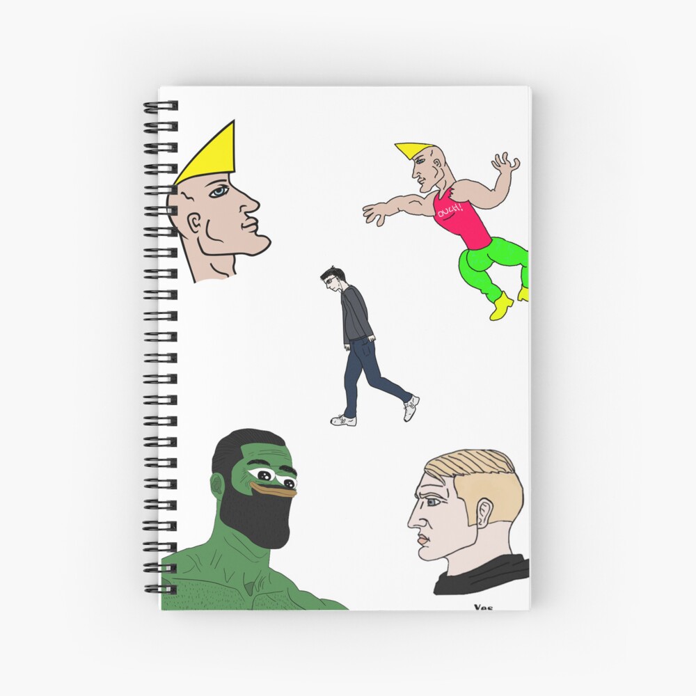 Giga chad, pepe chad, virgin set Spiral Notebook for Sale by T-Look