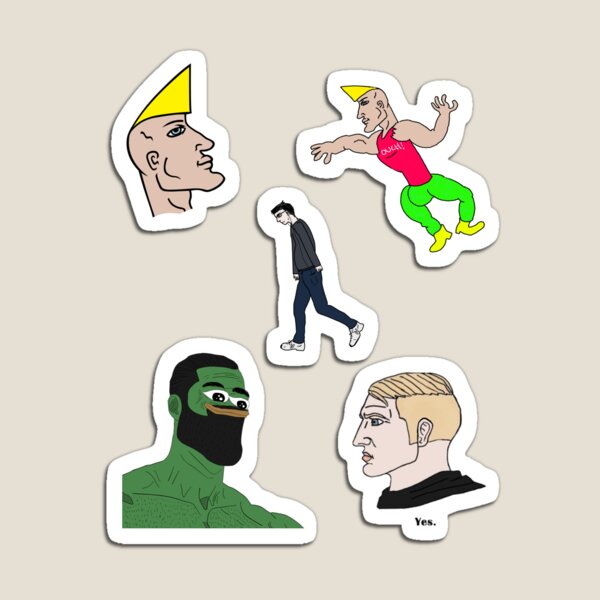 Giga Chad Meme Decal Sticker Chad Thundercock Meme Sticker Meme Gifts -   Finland