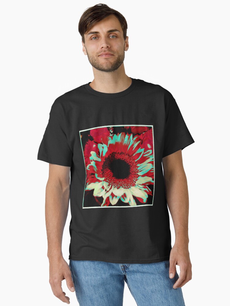 Thumbnail 1 of 7, Classic T-Shirt, Bright Floral - Fiery Sunflower Design designed and sold by OneDayArt.