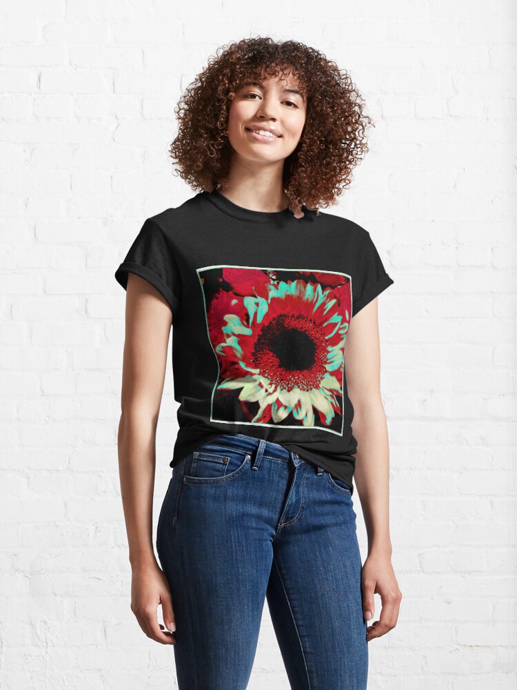 Alternate view of Bright Floral - Fiery Sunflower Design Classic T-Shirt