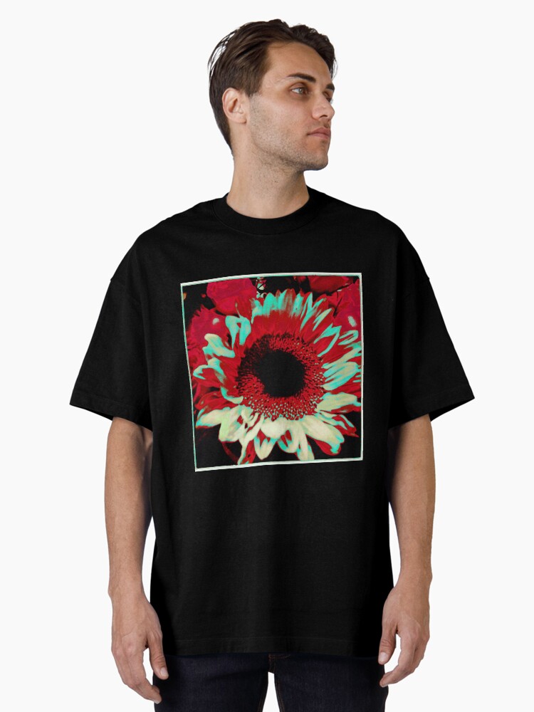Thumbnail 1 of 7, Oversized T-Shirt, Bright Floral - Fiery Sunflower Design designed and sold by OneDayArt.