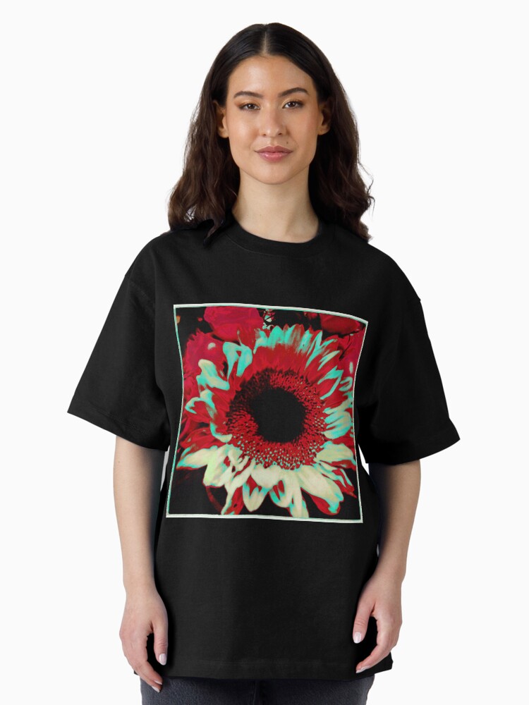 Thumbnail 2 of 7, Oversized T-Shirt, Bright Floral - Fiery Sunflower Design designed and sold by OneDayArt.