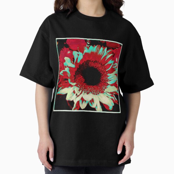Bright Floral - Fiery Sunflower Design Oversized T-Shirt